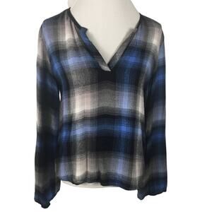 Cloth & Stone Women's Plaid Long Sleeve Top Size Small